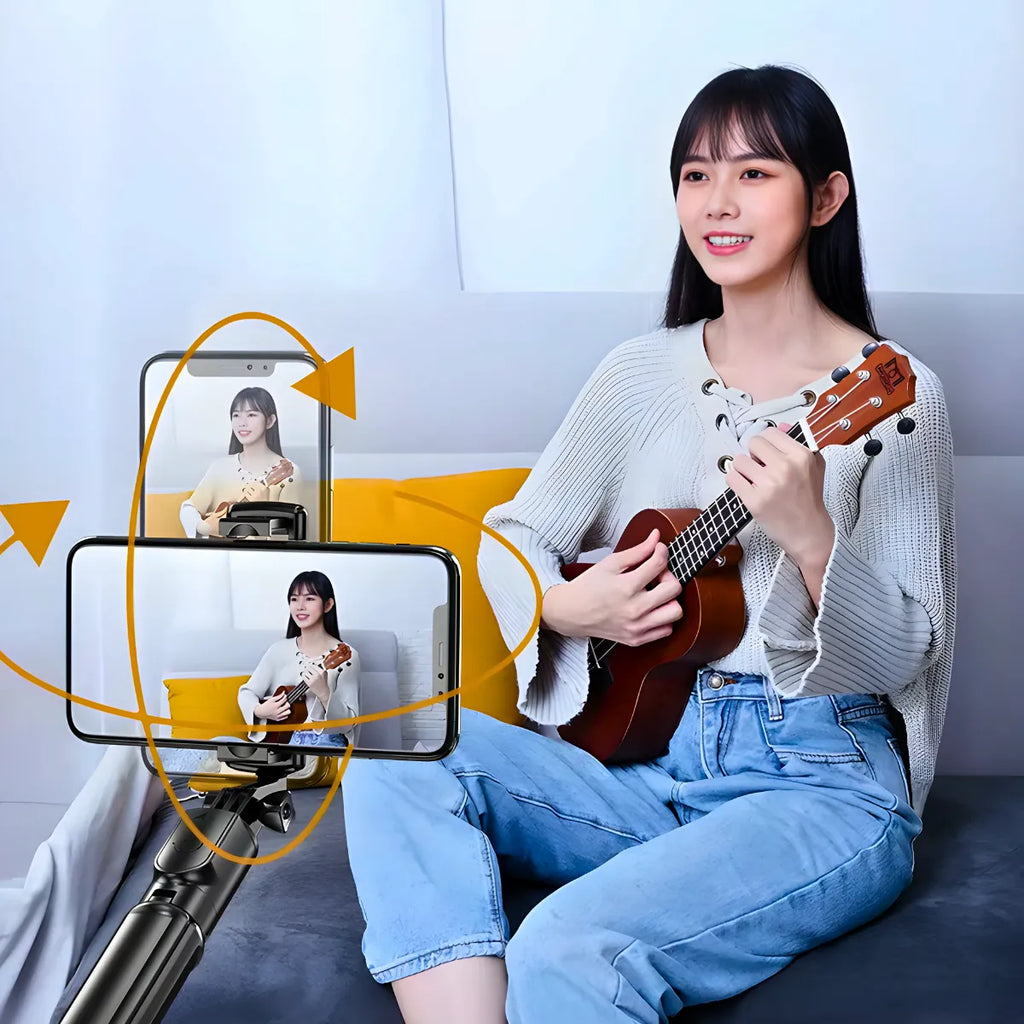 Bastão de Selfie com Tripé para Celular com Controle Dispara