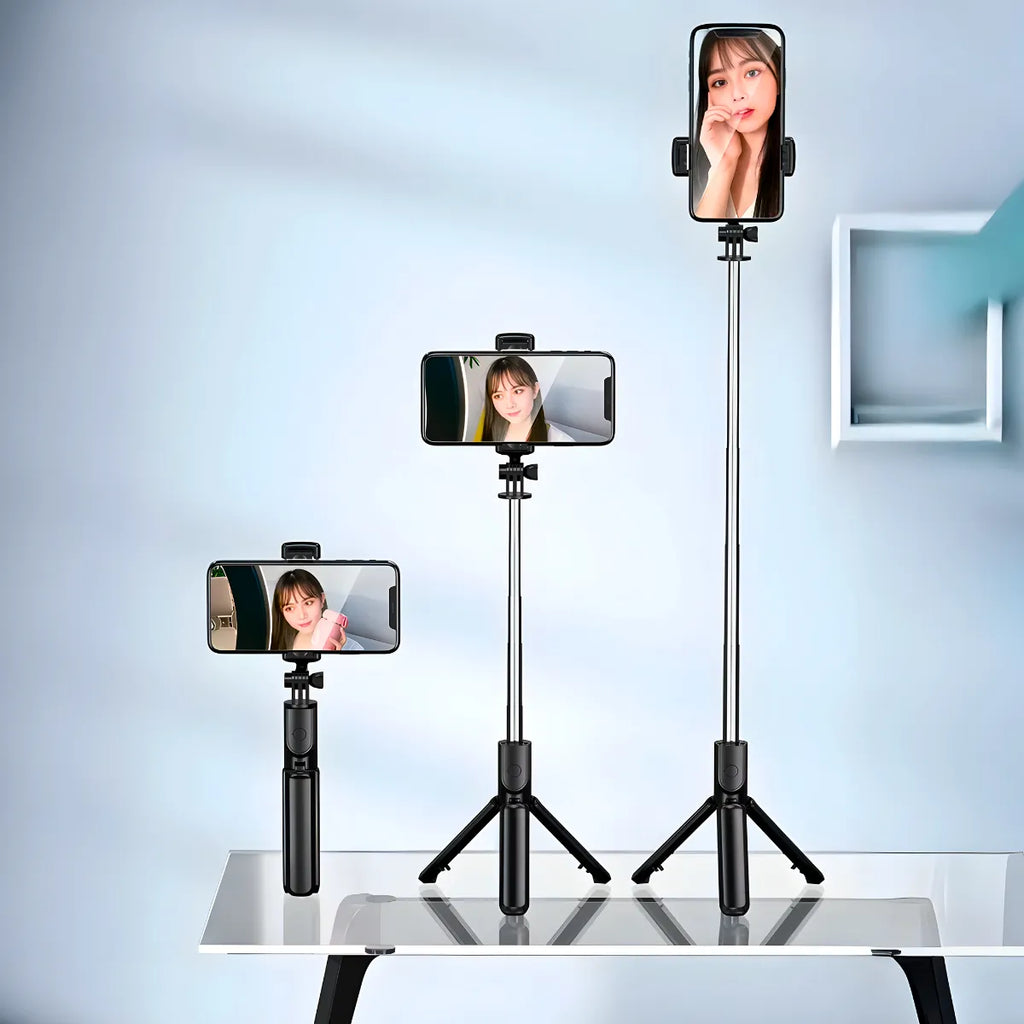 Bastão de Selfie com Tripé para Celular com Controle Dispara
