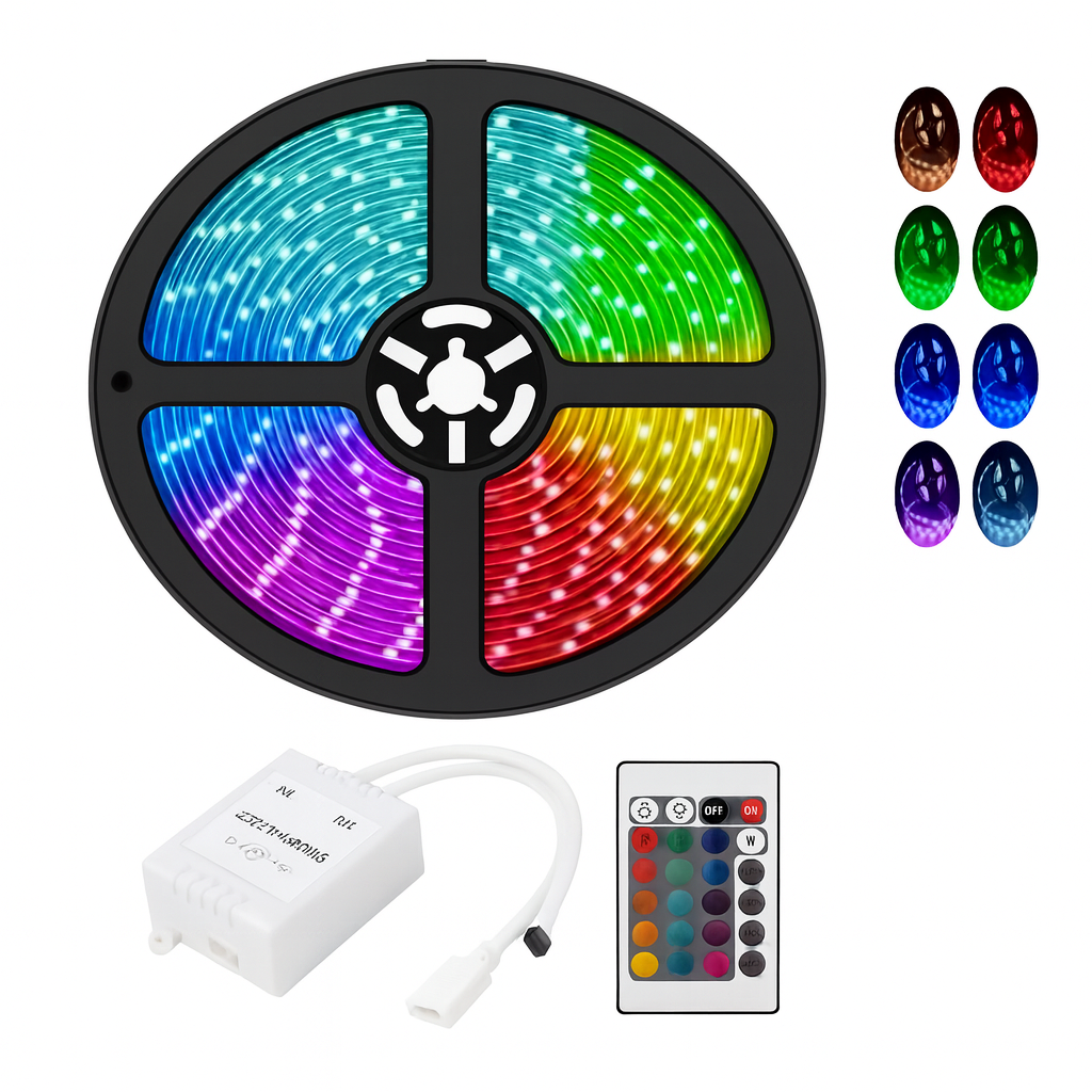 Fita de LED RGB 5 Metros com Controle Remoto
