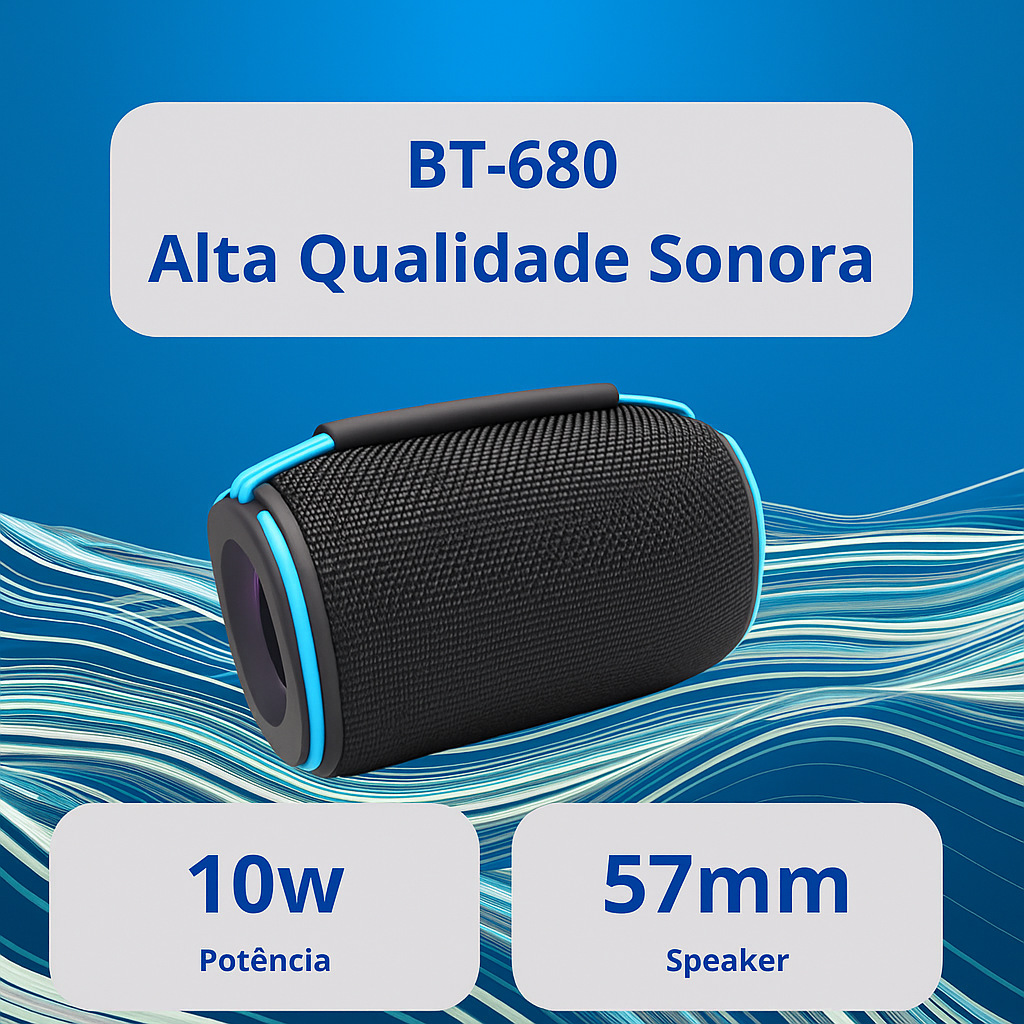 Caixa de Som Portátil Bluetooth USB