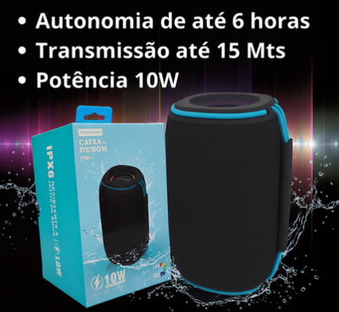 Caixa de Som Portátil Bluetooth USB